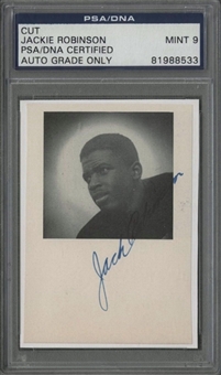 1938 Jackie Robinson Autographed Pasadena Junior College Yearbook Photo Cut - One Of Robinsons Earliest Signatures! (PSA/DNA MINT 9)